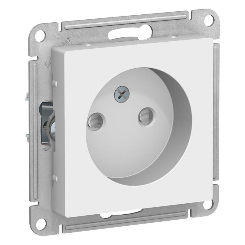 розетка 1-м сп atlasdesign 16а ip20 без заземл. защ. шторки механизм бел. se atn000149 от BTSprom.by