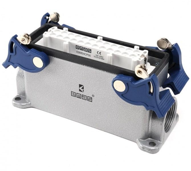 розетка 4-фиксатора 2 ввода для панели 24п 16а emas ebm24pd24 от BTSprom.by