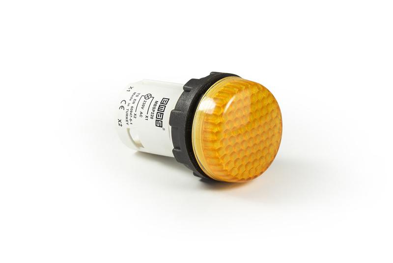 арматура сигнальная моноблочная 220в с ячеистым стеклом желт. emas mbsp220s от BTSprom.by
