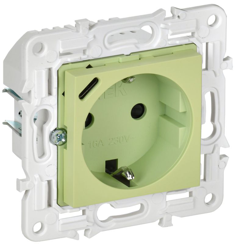 розетка skandy 18вт 16а с заземл. защ. шторки с usb c sk-r17g мятный iek sk-r14-16-u14-018-k06 от BTSprom.by