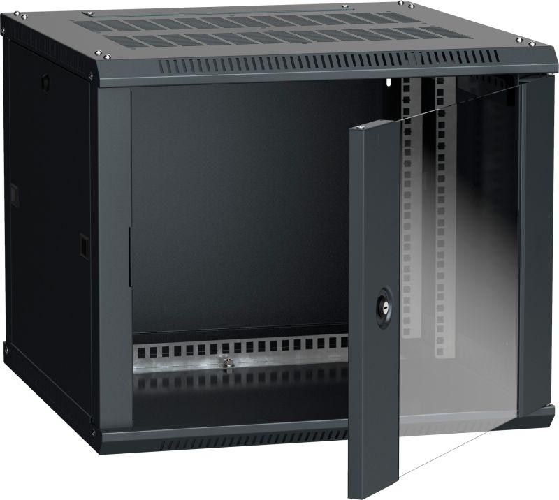 шкаф 19 дюйм linea w 9u 600х600мм настен. стекл. дверь ral9005 itk lwr5-09u66-gf от BTSprom.by