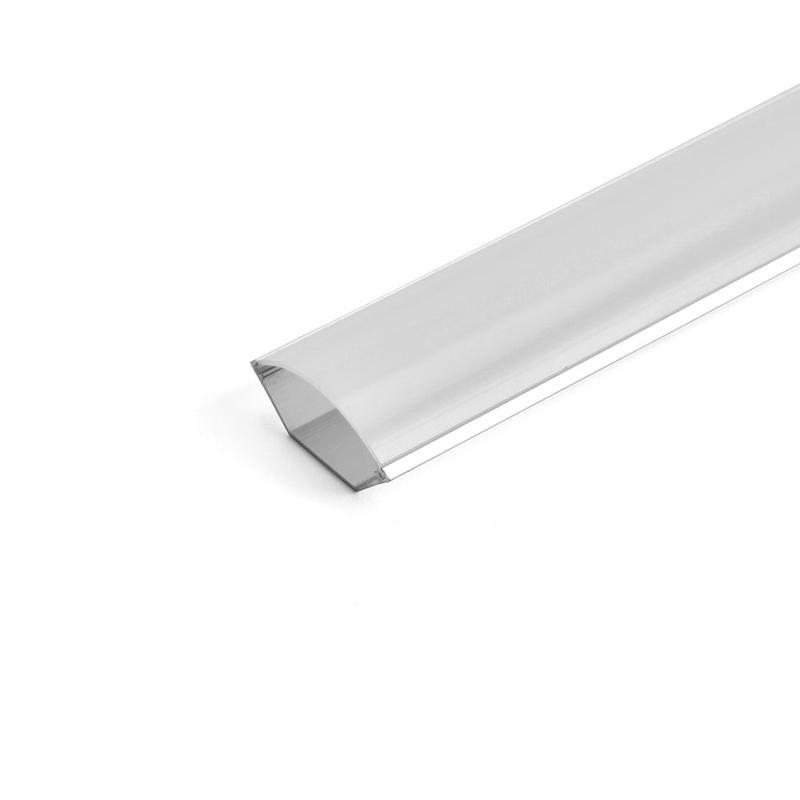 профиль алюминиевый "угловой круглый 22х10мм" серебр. sab280 saffit с матовым экраном 2 заглушками 2 крепежами в комплекте saffit 55249 от BTSprom.by