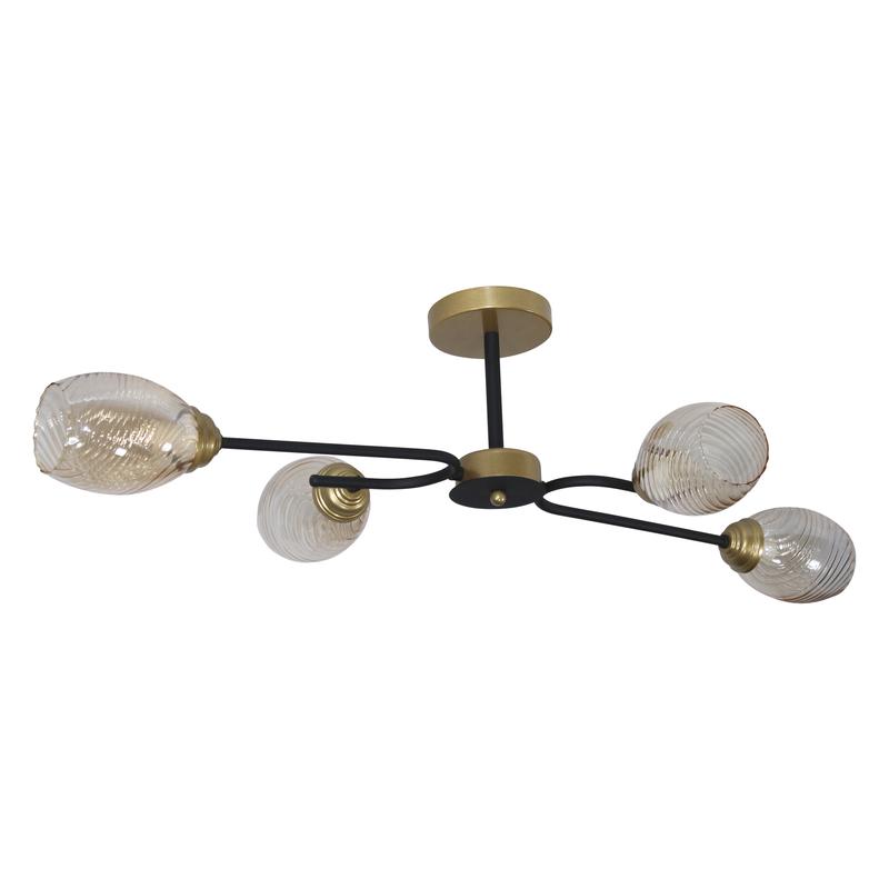 светильник "юна" 141 (плафон 8264) нпб 01-4х60-138 e14 (им) потолочн. черн. муар./зол. элетех 1005405430 от BTSprom.by