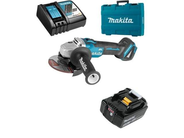 аккум. углошлифмашина makita lxt dga 504 rt в чем. (18.0 в, 1 акк., 5.0 а/ч, li-ion, диск 125х22.0 мм, вибро, зу) от BTSprom.by