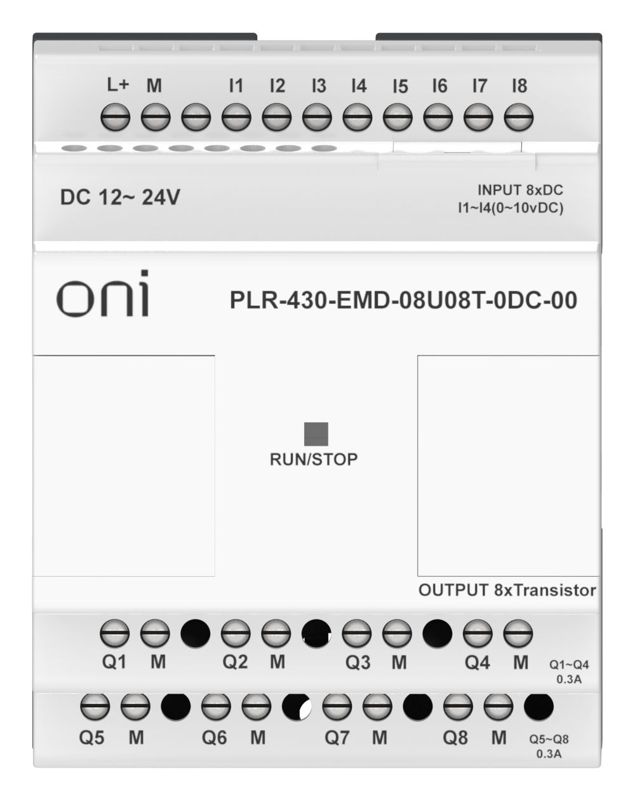  Модуль расширения входов выходов ПЛК 430 4 DI 4 UI (0-10В/DI) 8 TO 24В DC ONI PLR-430-EMD-08U08T-0DC-00 фото в каталоге от BTSprom.by