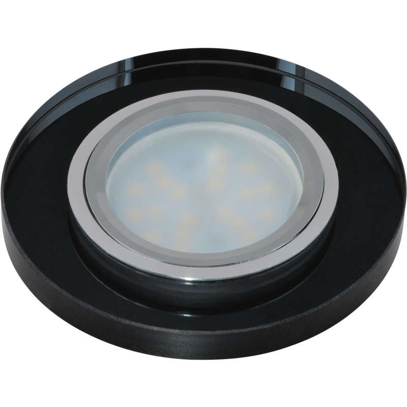 светильник декоративный встраиваемый dls-p106 gu5.3 chrome/black "peonia" без лампы gu5.3 основание металл; хром; отделка стекло черн. fametto 09995 от BTSprom.by
