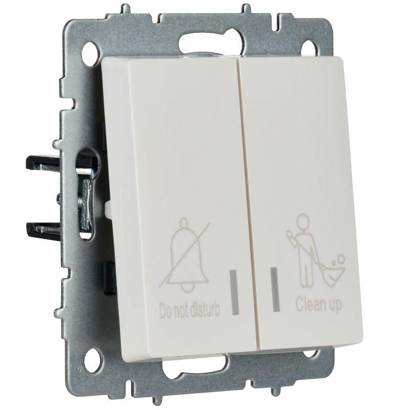  Выключатель 2-кл. BRITE 10А ВС10-2-9-БрБ для отелей с индик. механизм бел. IEK BR-V20-2-10-K01 фото в каталоге от BTSprom.by