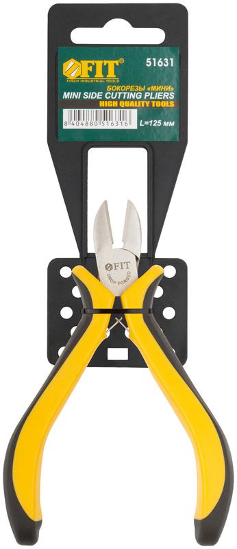  Бокорезы "мини" Профи никелированное покрытие черн./желт.мягкие ручки 115мм FIT 51631 фото в каталоге от BTSprom.by