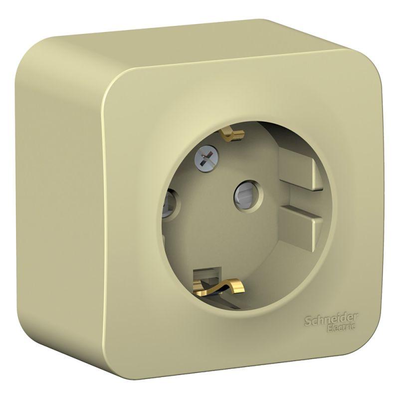 розетка 1-м оп blanca 16а ip20 250в с заземл. защ. шторки с изолир. пластиной беж. se blnra011117 от BTSprom.by