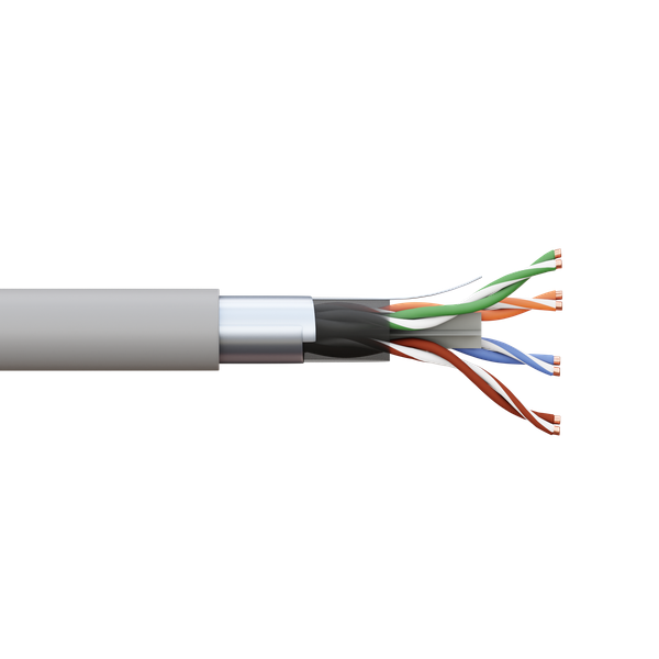  Кабель витая пара F/UTP кат.6 4 пары 23 AWG solid PVC сер. (уп.305м) TERACOM PRO EKF TRP-6FTP-04PVC-GY-IN3 фото в каталоге от BTSprom.by
