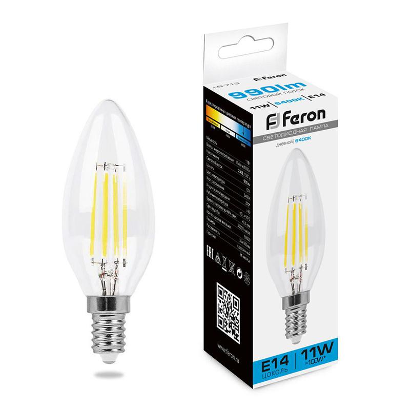 лампа светодиодная 11вт 230в e14 6400к прозрачн. lb-713 feron 38231 от BTSprom.by