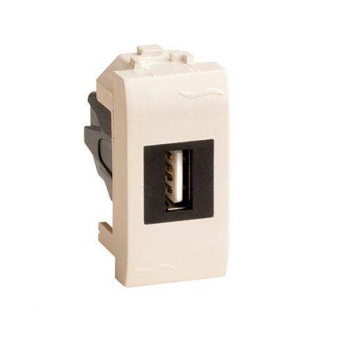 розетка мультимедийная brava 1мод. usb 2.0 сл. кость dkc 75200s от BTSprom.by
