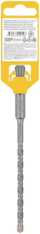  Бур по бетону SDS-PLUS профи крестообразная вставка двойная спираль 6х160мм FIT 33065 фото в каталоге от BTSprom.by
