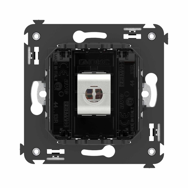  Розетка компьютерная 1-м СП Avanti "Черный квадрат" RJ45 кат.6A без шторок экранир. механизм DKC 4402773 фото в каталоге от BTSprom.by