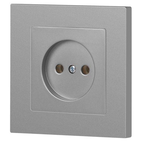  Розетка 1-м СП Accent 6-201-03 16А IP20 250В 2P алюм. Intro Б0063661 фото в каталоге от BTSprom.by