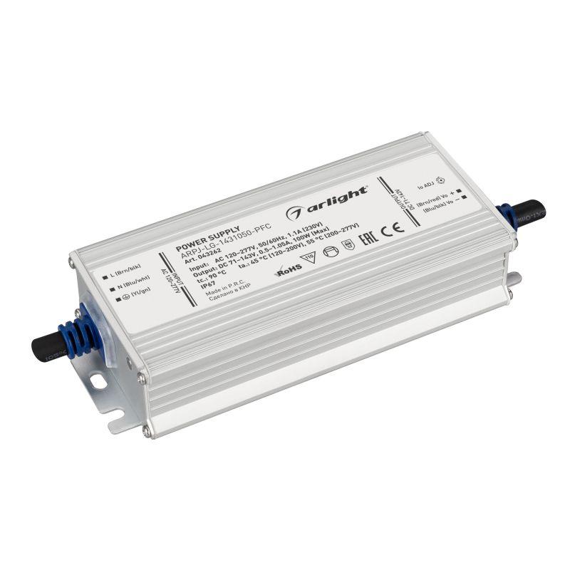блок питания arpj-lg-1431050-pfc (100вт 71-143в 0.5-1.05а) ip67 металл arlight 043262 от BTSprom.by