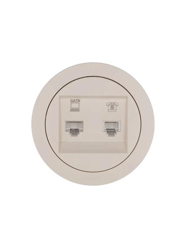  Розетка компьютерная + телефонная OSEN RJ45 кат.6 + RJ11 с модулем механизм сл. кость LEZARD 743-9088-144 фото в каталоге от BTSprom.by