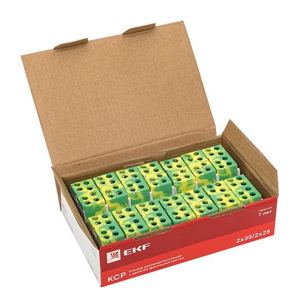  Клемма распределительная КСР с двойн. винтом 2х35/2х25 желт./зел. PROxima EKF ksr-2.35-2.25-y-green фото в каталоге от BTSprom.by