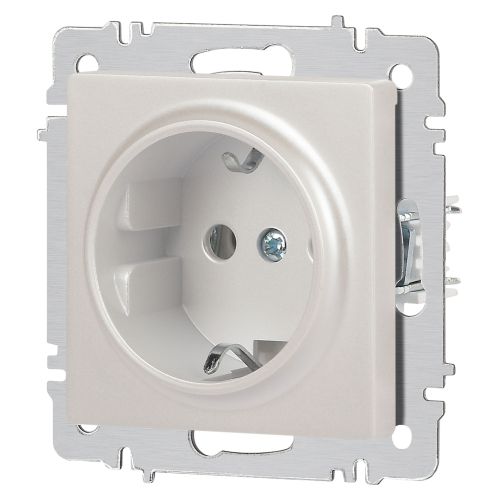  Розетка 1-м СП Accent 6-202-06 16А IP20 250В 2P+E Schuko перламутр. Intro Б0063695 фото в каталоге от BTSprom.by