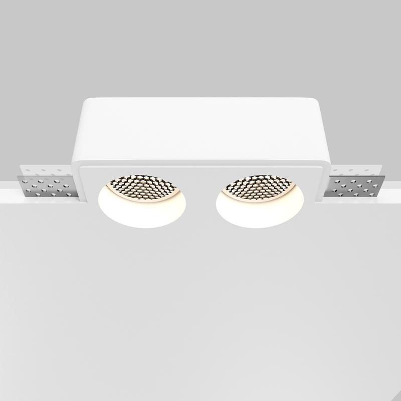  Светильник Gyps Modern 2х10Вт GU10 встраив. Maytoni DL123-GU10-02-W фото в каталоге от BTSprom.by