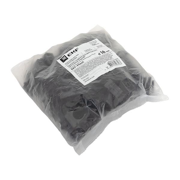  Держатель для труб (клипса) d16мм для монтажн. пистолета черн. (уп.100шт) Plast EKF derjp-z-16-black фото в каталоге от BTSprom.by