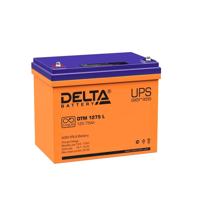 аккумулятор ups 12в 75а.ч dtm 1275 l delta 4614010640013 от BTSprom.by