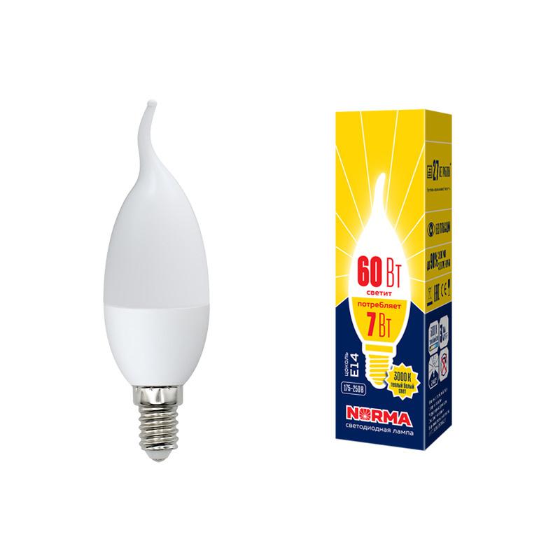 лампа светодиодная led-cw37-7w/nw/e14/fr/nr norma 7вт матовая e14 (упак. картон) volpe ul-00003800 от BTSprom.by
