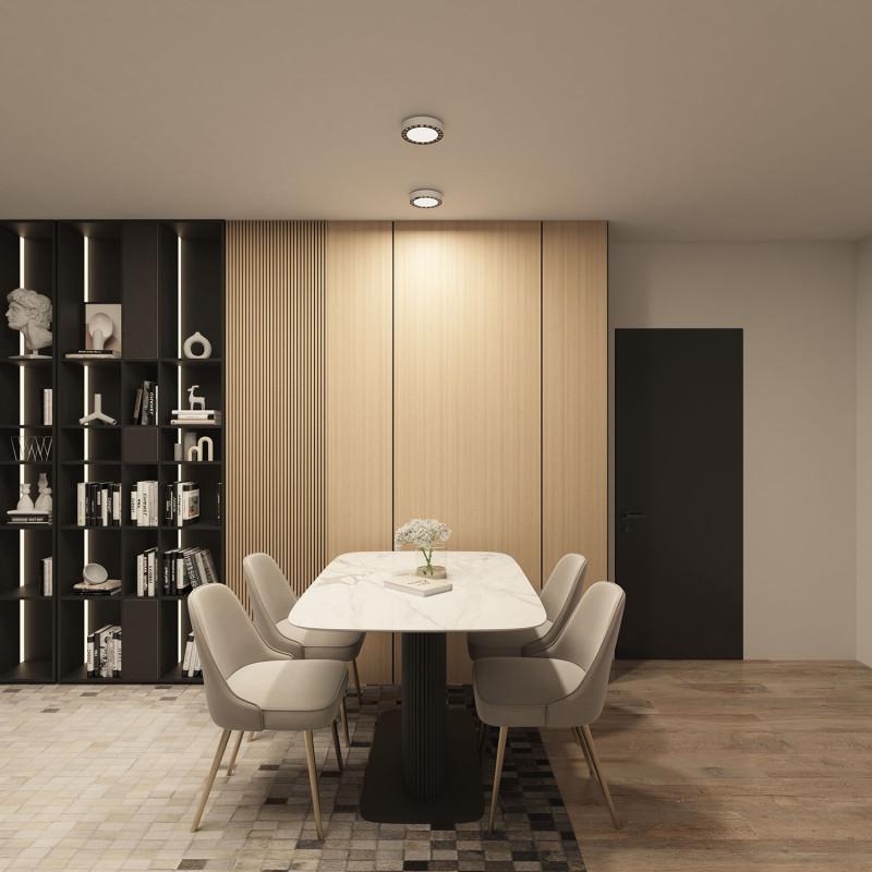  Светильник DUAL 12+12Вт 4000К IP20 d165мм LED накладной алюм./акрил бел./черн. DENKIRS 723077 фото в каталоге от BTSprom.by