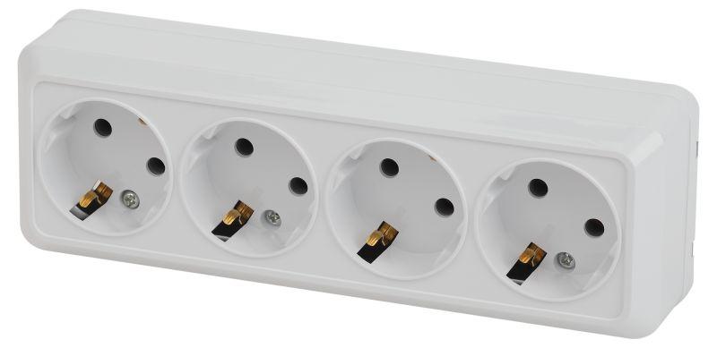 розетка 4-м оп quadro 2-208-01 16а ip20 250в 4х2p+е бел. intro б0053838 от BTSprom.by