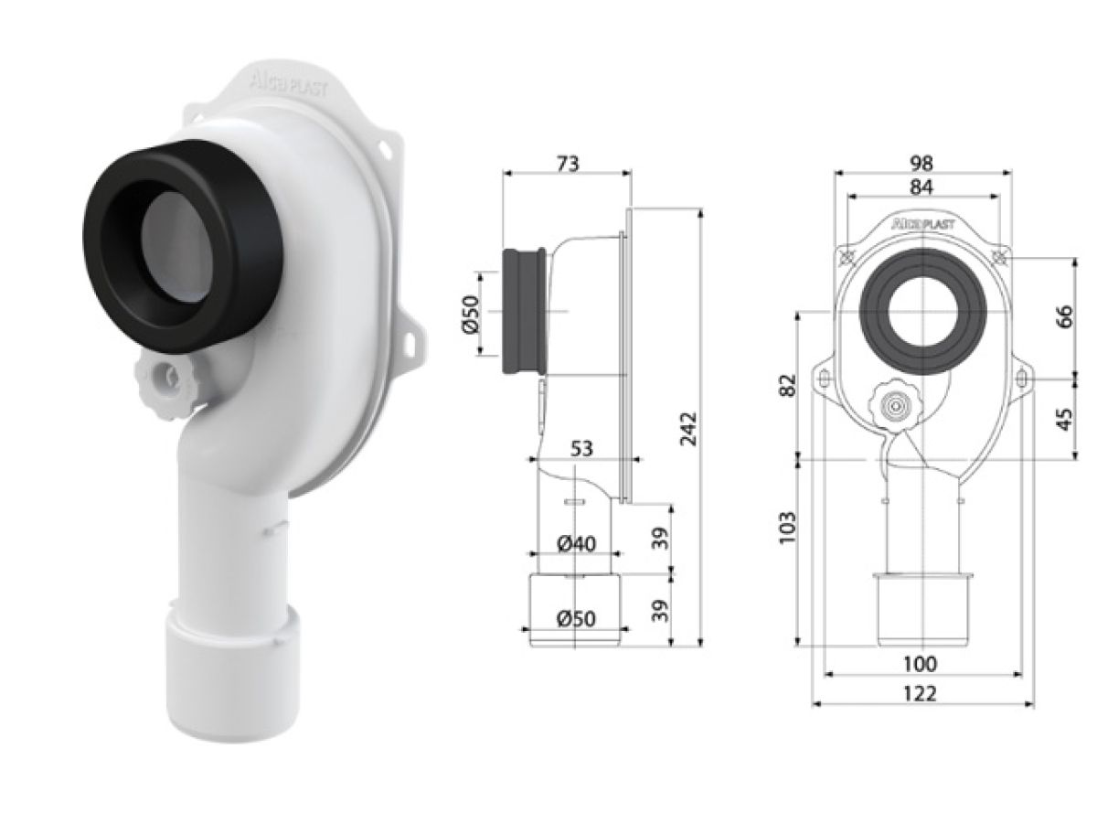 сифон для писсуара вертикальный a45c, alcaplast a45c от BTSprom.by