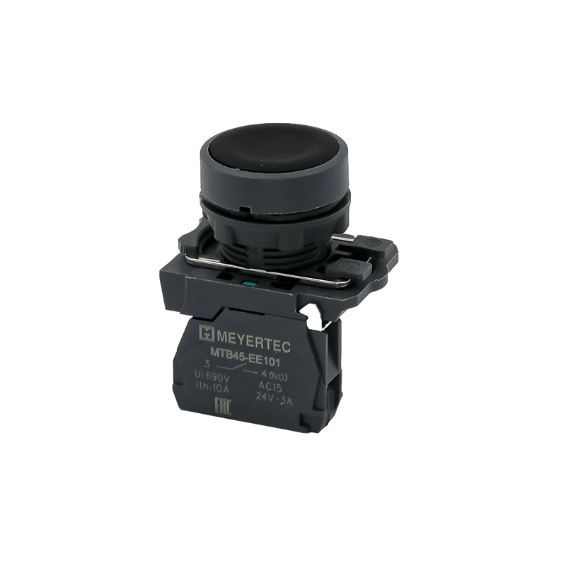 кнопка плоская 1no ip65 пластик mtb5-aa21 черн. овен 137225 от BTSprom.by