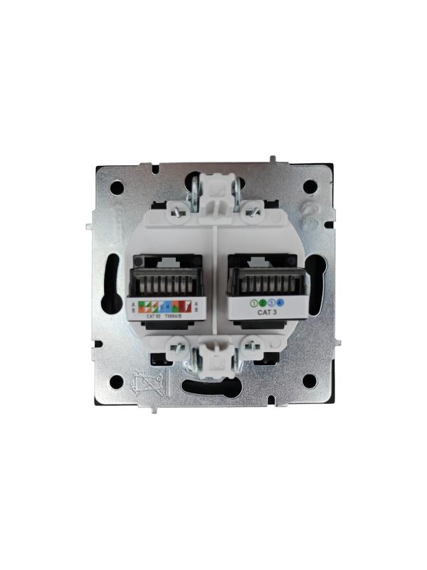  Розетка компьютер+телефон СП ZIMA IP20 черн. бархат LEZARD 704-4288-143 фото в каталоге от BTSprom.by