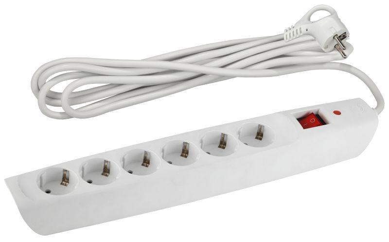 удлинитель с сетевым фильтром 6х4м с заземл. 10а ip20 sfx-6es-4m-w с выкл. бел. эра б0044025 от BTSprom.by
