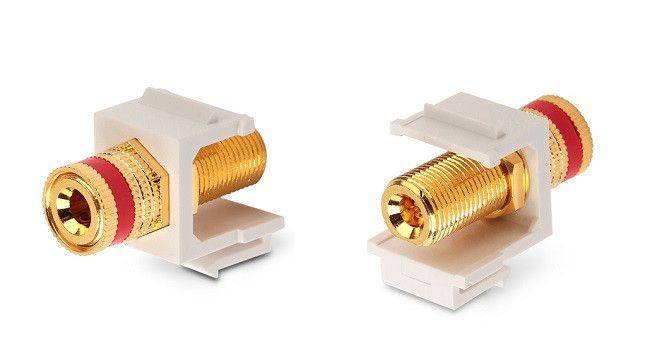 вставка kj1-bp/rd-hg-wh формата keystone jack с коннектором binding post (красн.) hex. type gold plated rohs бел. hyperline 248123 от BTSprom.by