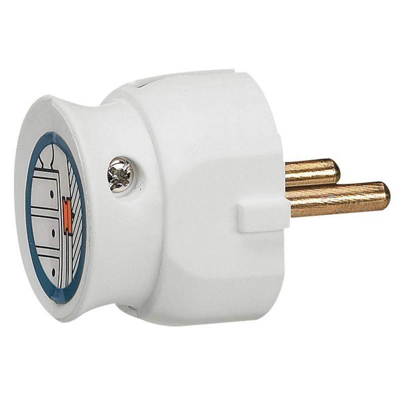  Вилка электрич. каб. Helium 16А 2P плоская бел. Leg 050183 фото в каталоге от BTSprom.by