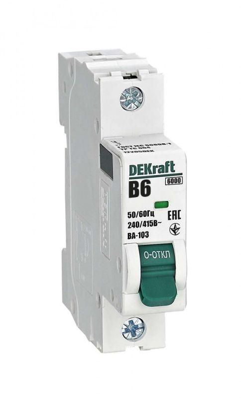выключатель автоматический модульный 1п b 6а 6ка ва-103 dekraft 12205dek от BTSprom.by