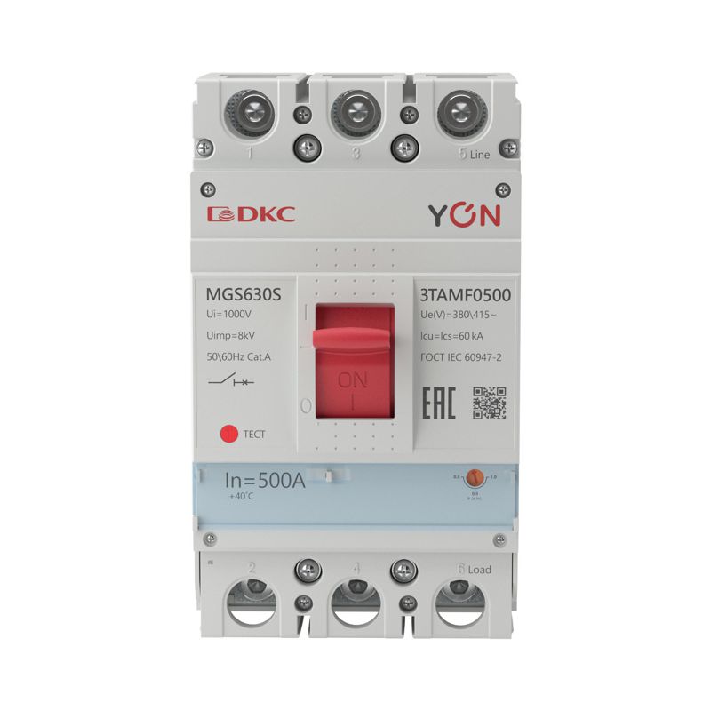  Выключатель автоматический MGS630 3P 400-500A 60kA YON MGS630S-3TAMF0500 фото в каталоге от BTSprom.by