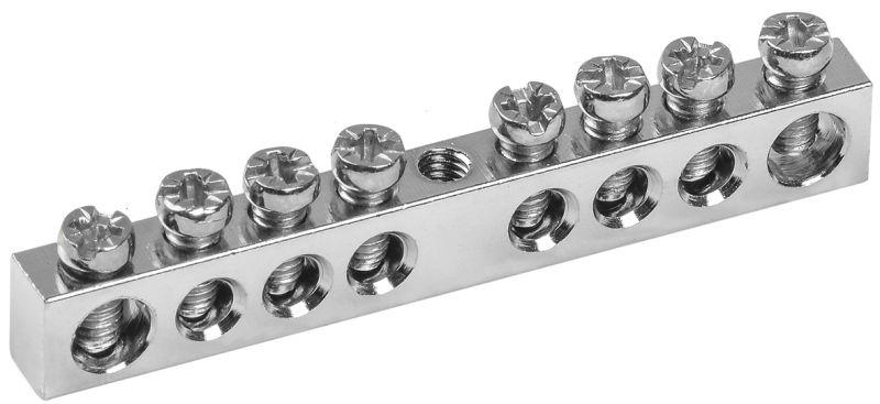 шина pen "земля-ноль" 6х9мм 8/1 ni (8групп/крепеж по центру) iek ynn10-08-100-n от BTSprom.by