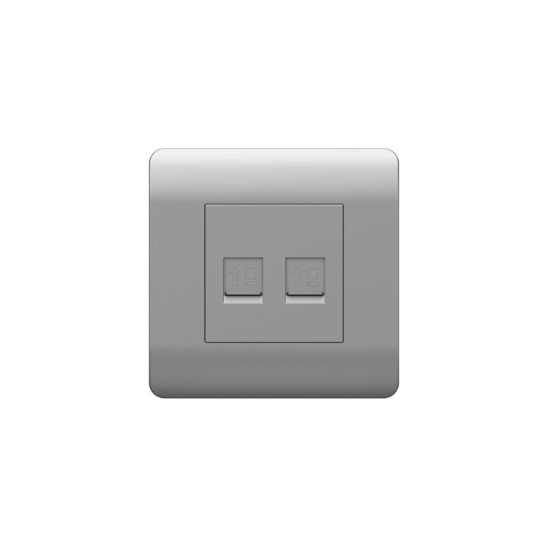 розетка компьютерная 2-м new3-e rj45 серебр. chint 431456 от BTSprom.by