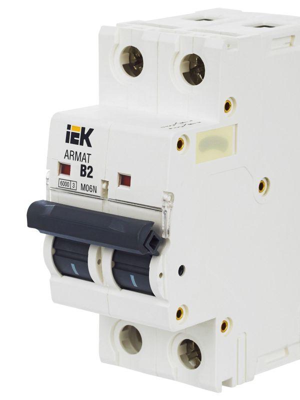  Выключатель автоматический модульный 2п B 2А M06N ARMAT IEK AR-M06N-2-B002 фото в каталоге от BTSprom.by