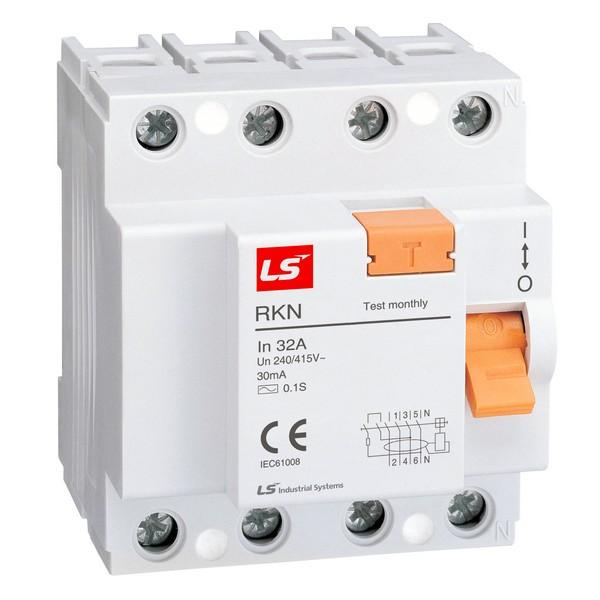 выключатель диф. нагрузки (узо) rkn 4p 25а 300ма ls electric 062400398b от BTSprom.by