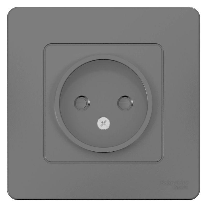 розетка 1-м сп blanca 16а ip20 250в без заземл. защ. шторки антрацит se blnrs000116 от BTSprom.by