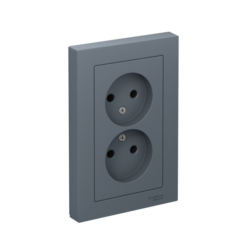 розетка 2-м сп atlasdesign 16а ip20 без заземл. в сборе грифель se atn000720 от BTSprom.by