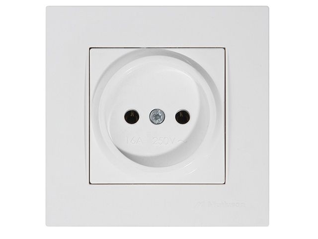 розетка 1-ая (скрытая, б/з) белая, rita, mutlusan (16 a, 250 v, ip 20) 2220 601 0201 от BTSprom.by