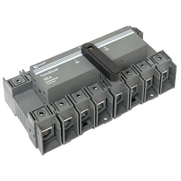  Рубильник 4п 125А реверсивный с рукояткой для прямой установки TwinBlock EKF tb-s-125-4p-rev фото в каталоге от BTSprom.by