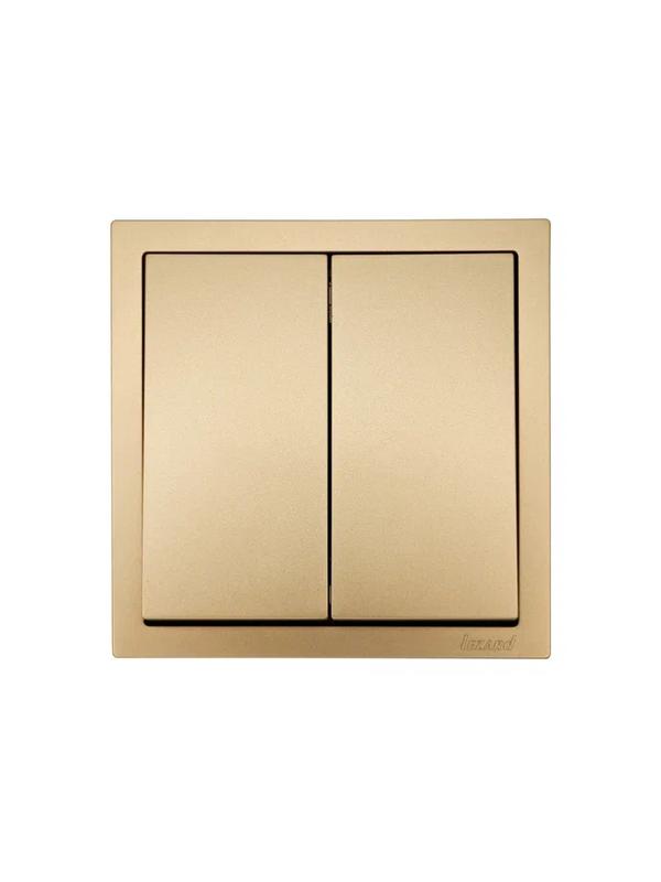  Выключатель 2-кл. СП ZIMA IP20 10А безвинт. зажим зол. LEZARD 704-3688-101QC фото в каталоге от BTSprom.by