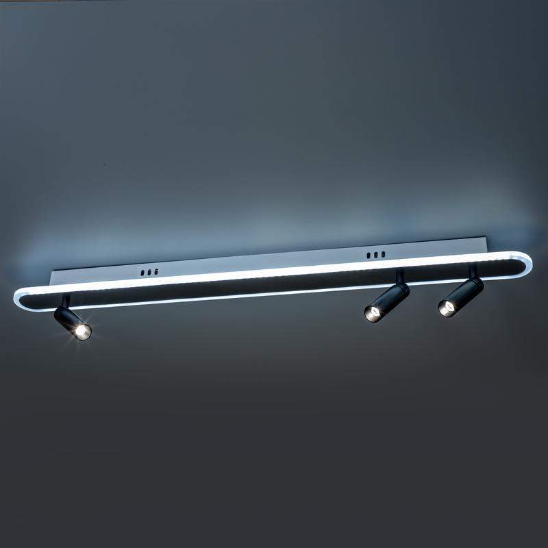  Люстра потолочная светодиодная диммируемая LANTERNA с ДУ поворотная цилиндр 900х70х170 52Вт 2700К/4000К/6400К 18кв.м металл/алюминий черн. Ritter 51602 0 фото в каталоге от BTSprom.by