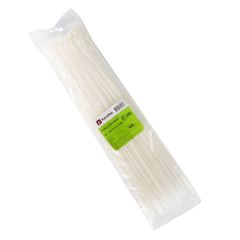 хомут нейлоновый ксс multilock 5х400 бел. (уп.100шт) fortisflex 102309 от BTSprom.by