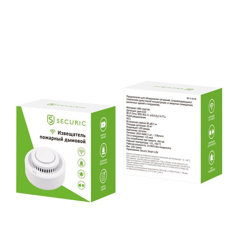  Извещатель пожарный дымовой Wi-Fi SECURIC SEC-S-401W фото в каталоге от BTSprom.by
