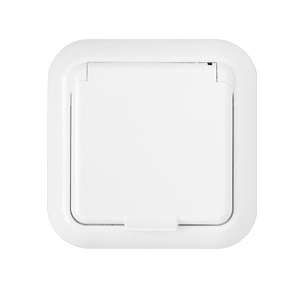 розетка 1-м сп 16а ip44 с заземл. защ. шторки с крышкой бел. bylectrica рс16-398 от BTSprom.by